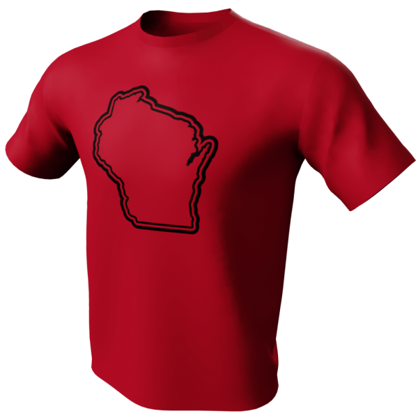 State of Wisconsin T-Shirt - red